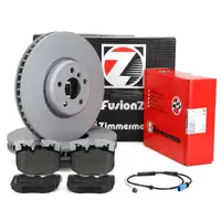 Zimmermann FORMULA F brake discs + Pads for BMW 5 Series G30 G31 530i 525d 530d (Front)
