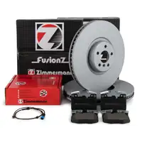 Zimmermann FORMULA F brake discs + Pads + Sensor for BMW X4 G02 xDrive M40d 326 (Front)