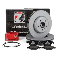 Zimmermann FORMULA F brake discs + Pads + Wako for BMW 5 Series F10 528/530i 525/530d (Front)