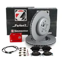 Zimmermann FORMULA F Bremsscheiben + Bel&auml;ge + Sensor f&uuml;r BMW 5er 528-535i 525d 530d hinten