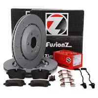 Zimmermann FORMULA Z Bremsscheiben + Bel&auml;ge + Wako f&uuml;r AUDI RS4 B8 PR-2ED/1KZ hinten