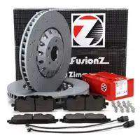 Zimmermann FORMULA Z Bremsscheiben + Bel&auml;ge + Sensor f&uuml;r AUDI A6 C8 A7 A8 Q7 Touareg vorne