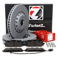 Zimmermann FORMULA Z Bremsscheiben + Bel&auml;ge + Sensor f&uuml;r AUDI S4 B9 S5 F5 SQ5 FY vorne