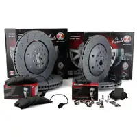 Zimmermann FORMULA Z brake discs + BREMBO brake pads for AUDI RS6 C5 (Front + Rear)