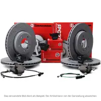 Zimmermann SPORT Bremsscheiben + Bel&auml;ge + Wako f&uuml;r MERCEDES W211 S211 E350 vorne + hinten