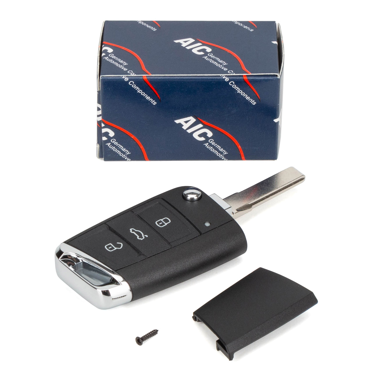 AIC 74242 Schlüsselgehäuse + Schlüsselrohling 3-Tasten ohne Elektronik VW Golf 7