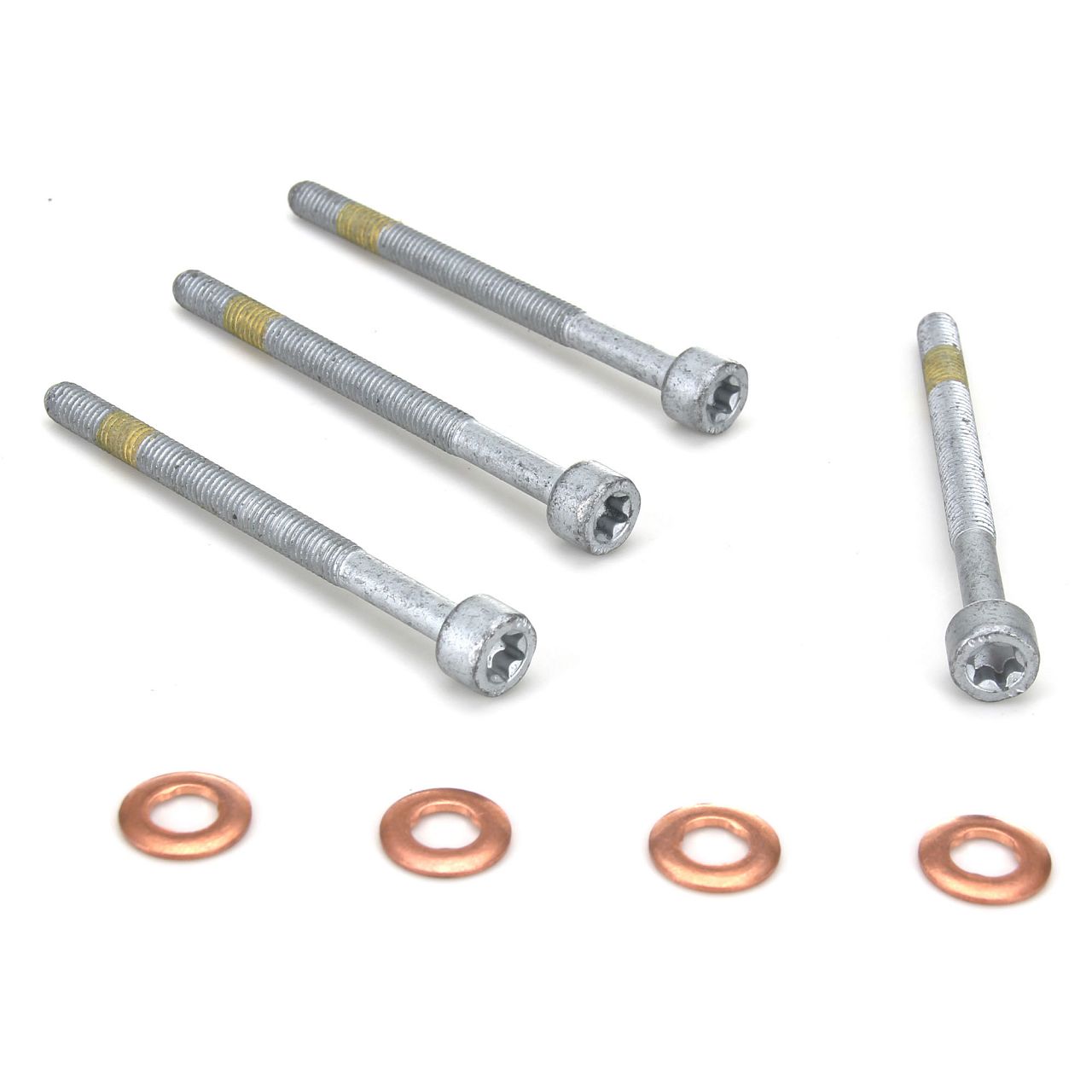 4x Zylinderschraube + Dichtringe für Einspritzdüse Injektor MERCEDES SMART CDI