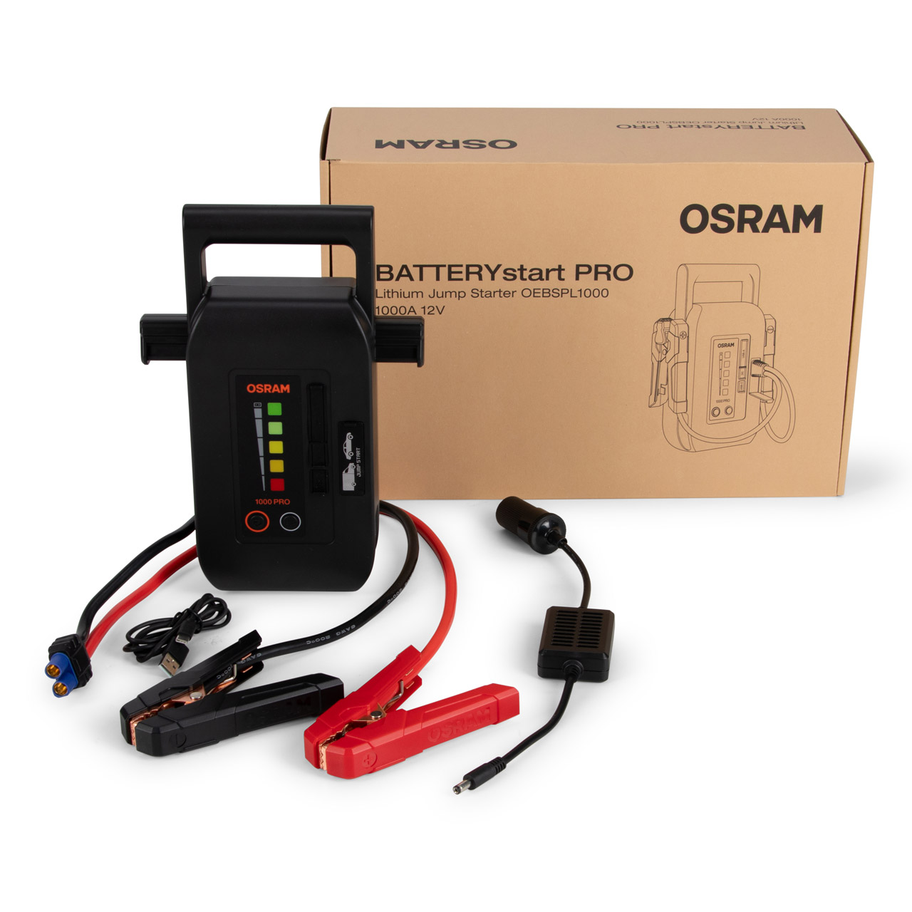 OSRAM OEBSPL 1000 Pro Batteriestarter Starthilfe Messgerät LED-Anzeige 12V 1000-1500A