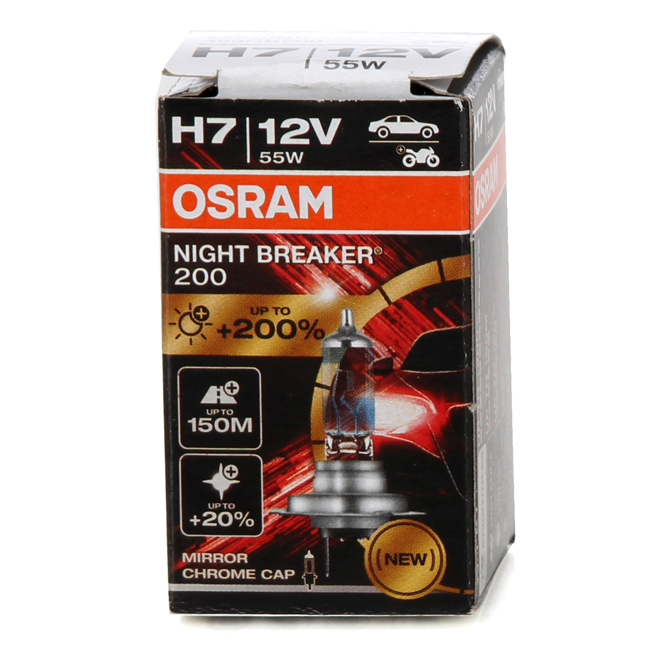 OSRAM Glühlampe H7 NIGHT BREAKER 200 12V 55W PX26d +200% 64210NB200