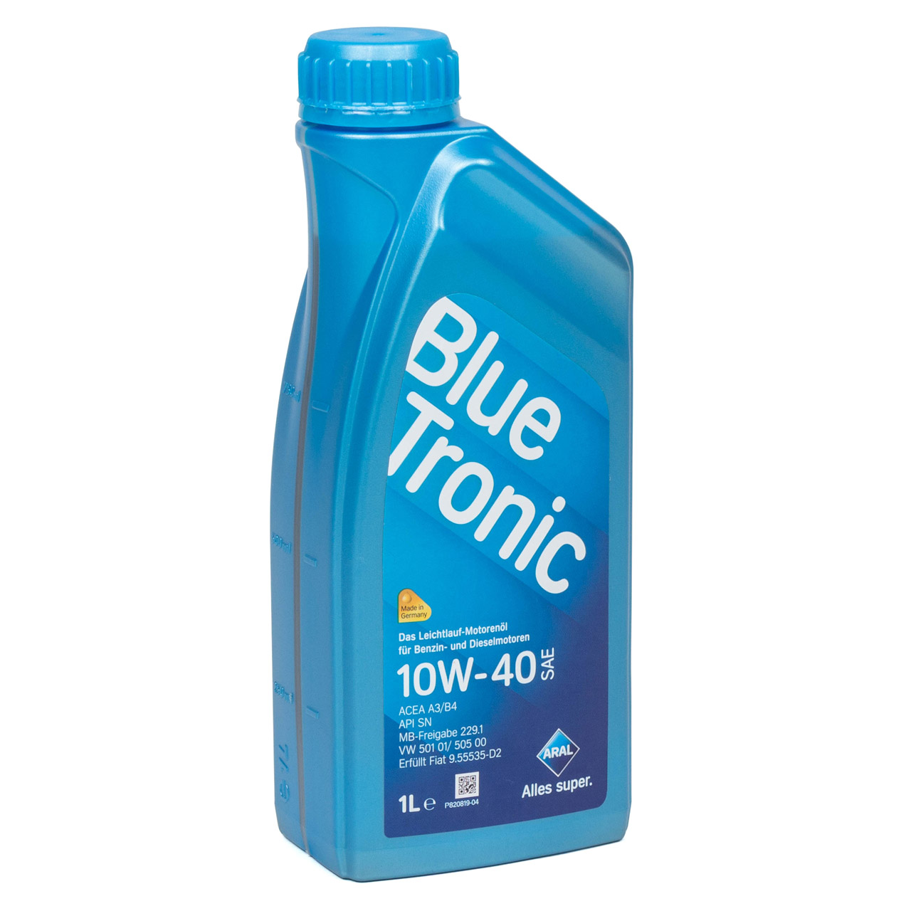 1L 1 Liter ARAL Motoröl Öl BLUE TRONIC 10W40 MB 229.1 VW 501.01/505.00 FIAT 9.55535-D2