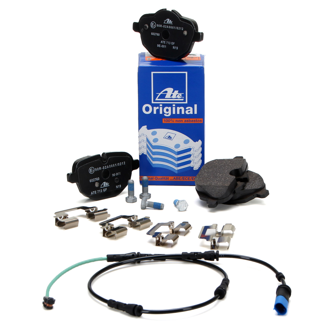 ATE Original Bremsbel&auml;ge + Warnsensor f&uuml;r BMW 5er G30 G31 7er G11 ohne Sportpaket hinten