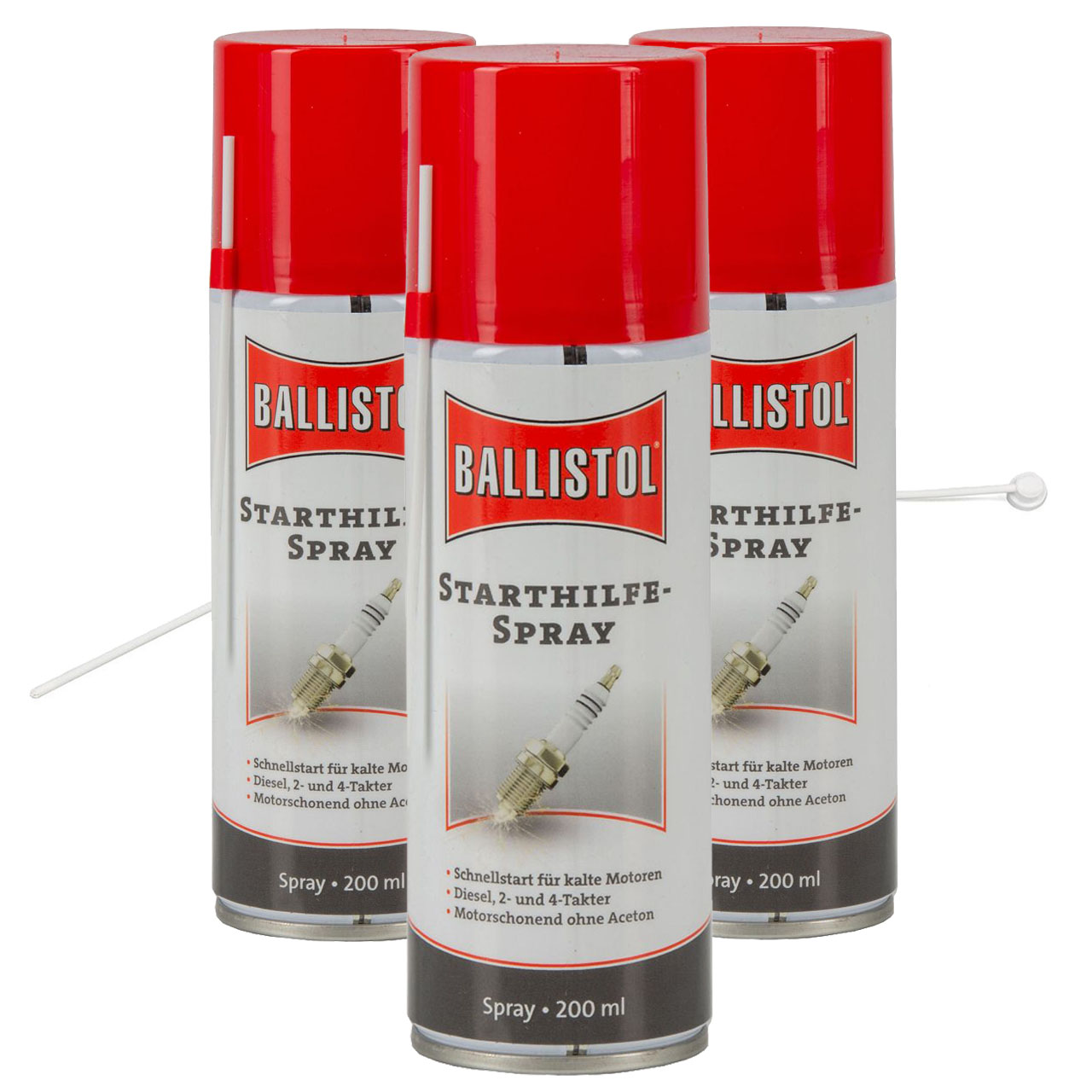BALLISTOL Startwunder Spray Starthilfespray Starterspray 600ml + Verlängerung