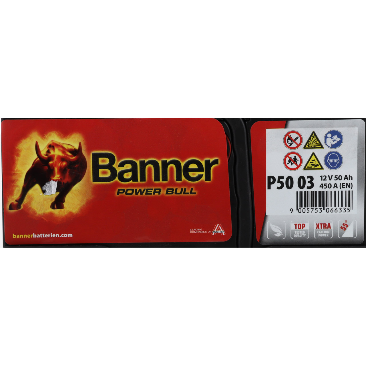 BANNER P5003 Power Bull Professional Autobatterie Batterie 12V 50Ah 450A