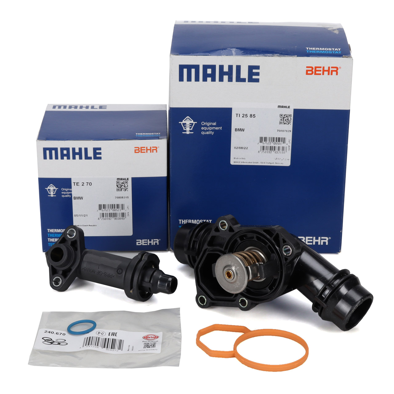 BEHR MAHLE TI2585 + TE27 Thermostat + Gehäuse + AGR Thermostat BMW E46 E39 20d 136 PS M47