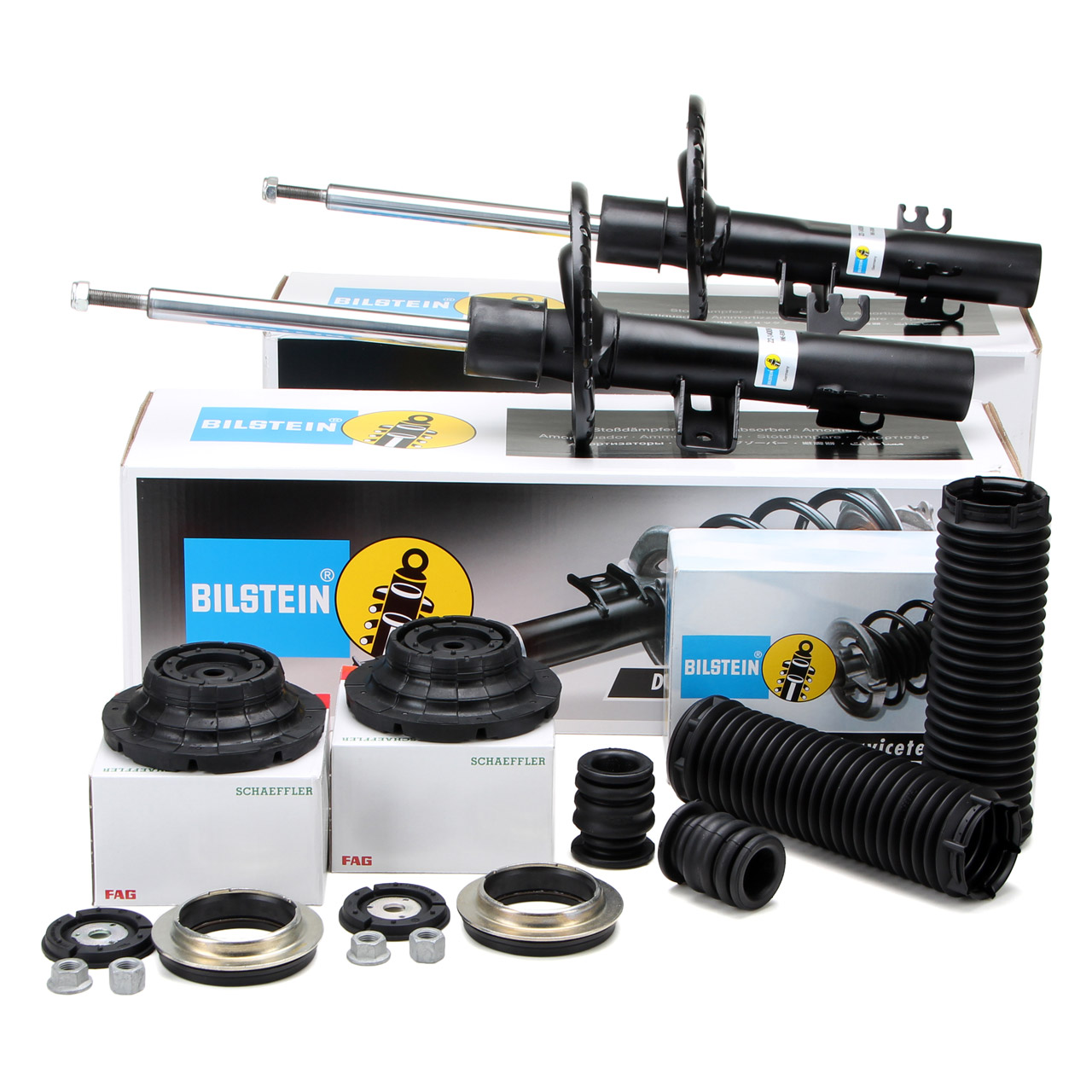 2x BILSTEIN B4 22-140098 Shock Absorber B1 Dust Cover FAG Front Strut Bearing for VW T5