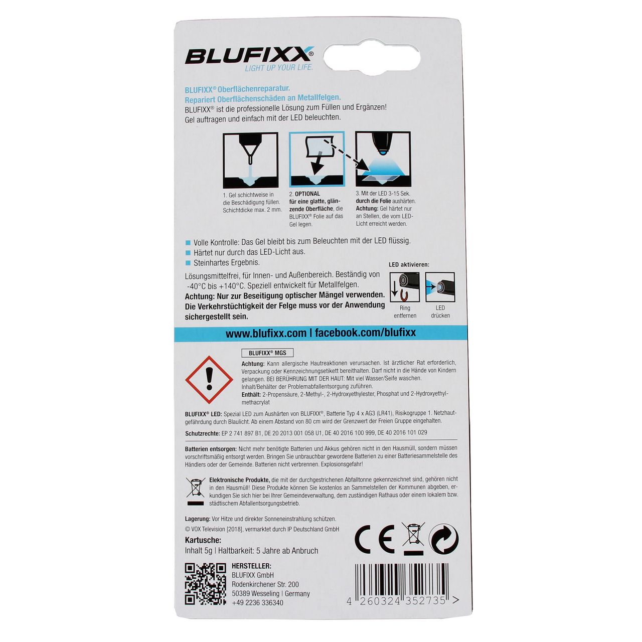 BLUFIXX Reparaturstift Oberflächenreparatur für SILBER KFZ Felgen Metallfelgen