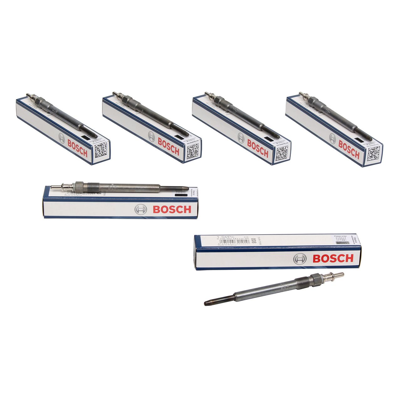 6x BOSCH GLP008 0250202142 Gl&uuml;hkerze f&uuml;r MERCEDES W211 W220 OM613 OM647 OM648