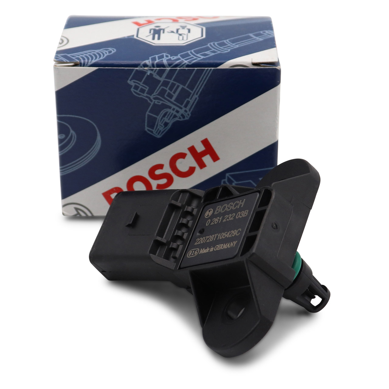 BOSCH 026123203B Sensor Saugrohrdruck AUDI A3 8P SEAT SKODA VW Golf 4 5 6 Polo