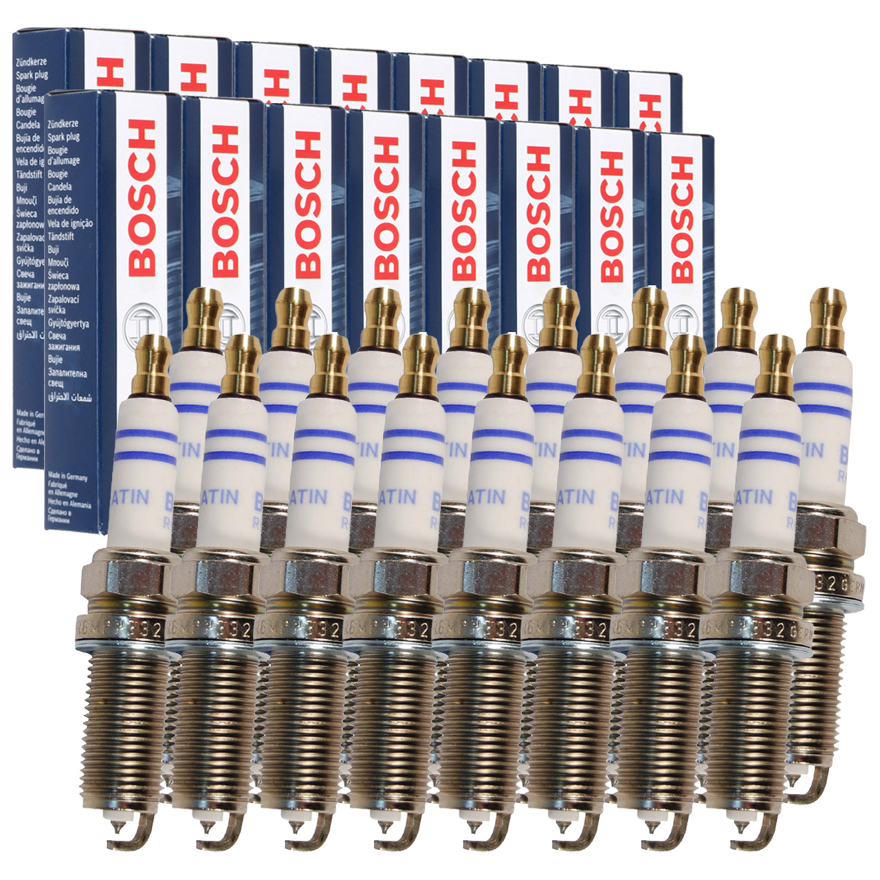 16x BOSCH FR6MPP332 0242240619 Zündkerze für MERCEDES W211 W463 W220 R199 R230 55 AMG M113