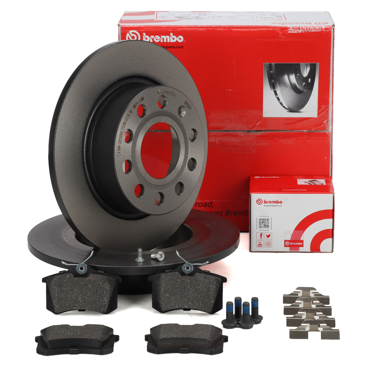 BREMBO Bremsscheiben + Beläge für AUDI A3 8P SEAT Leon SKODA Octavia 3 4 Golf 5 6 hinten