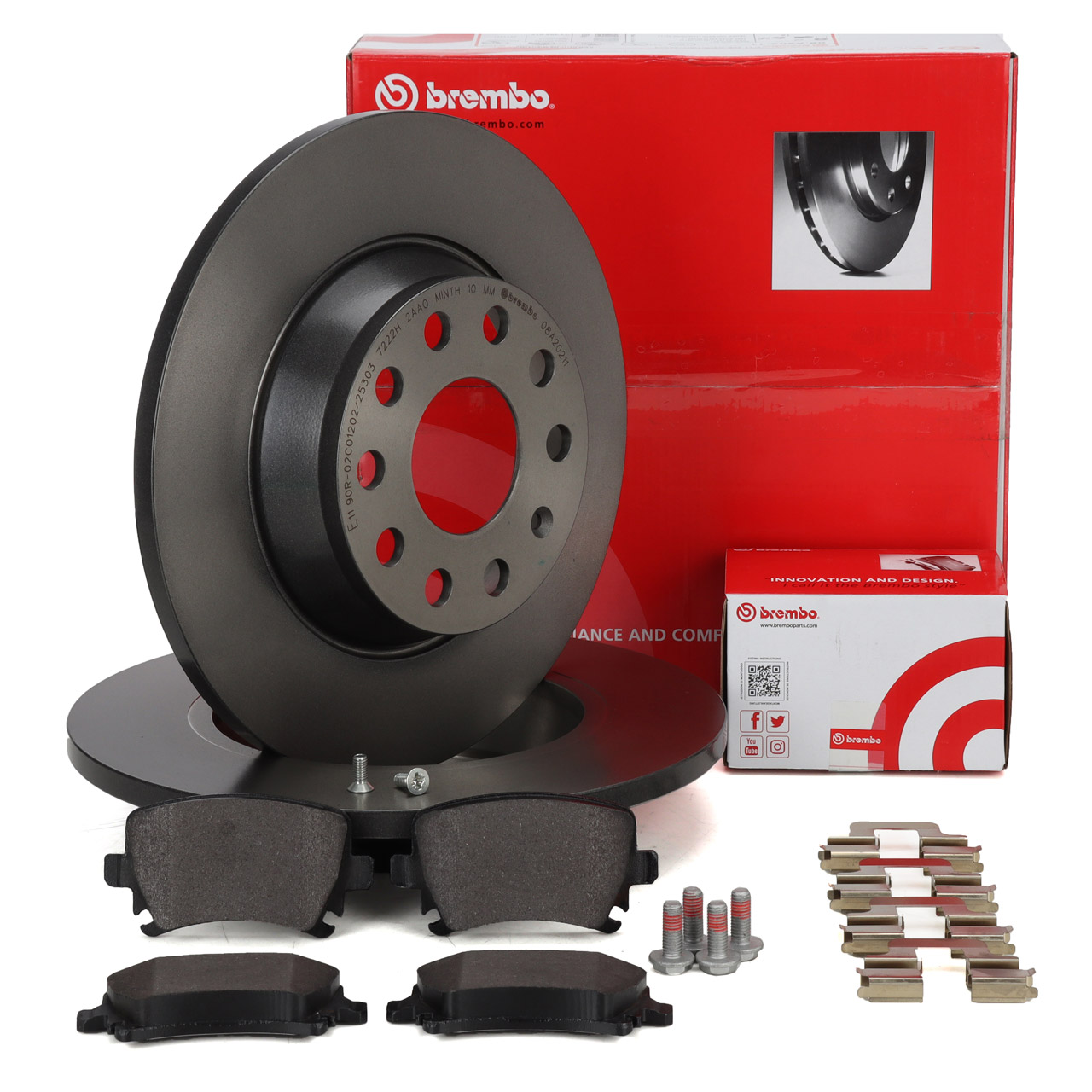 BREMBO Bremsscheiben + Beläge für AUDI A3 8P SEAT Leon SKODA Octavia 3 VW Golf 5 6 hinten