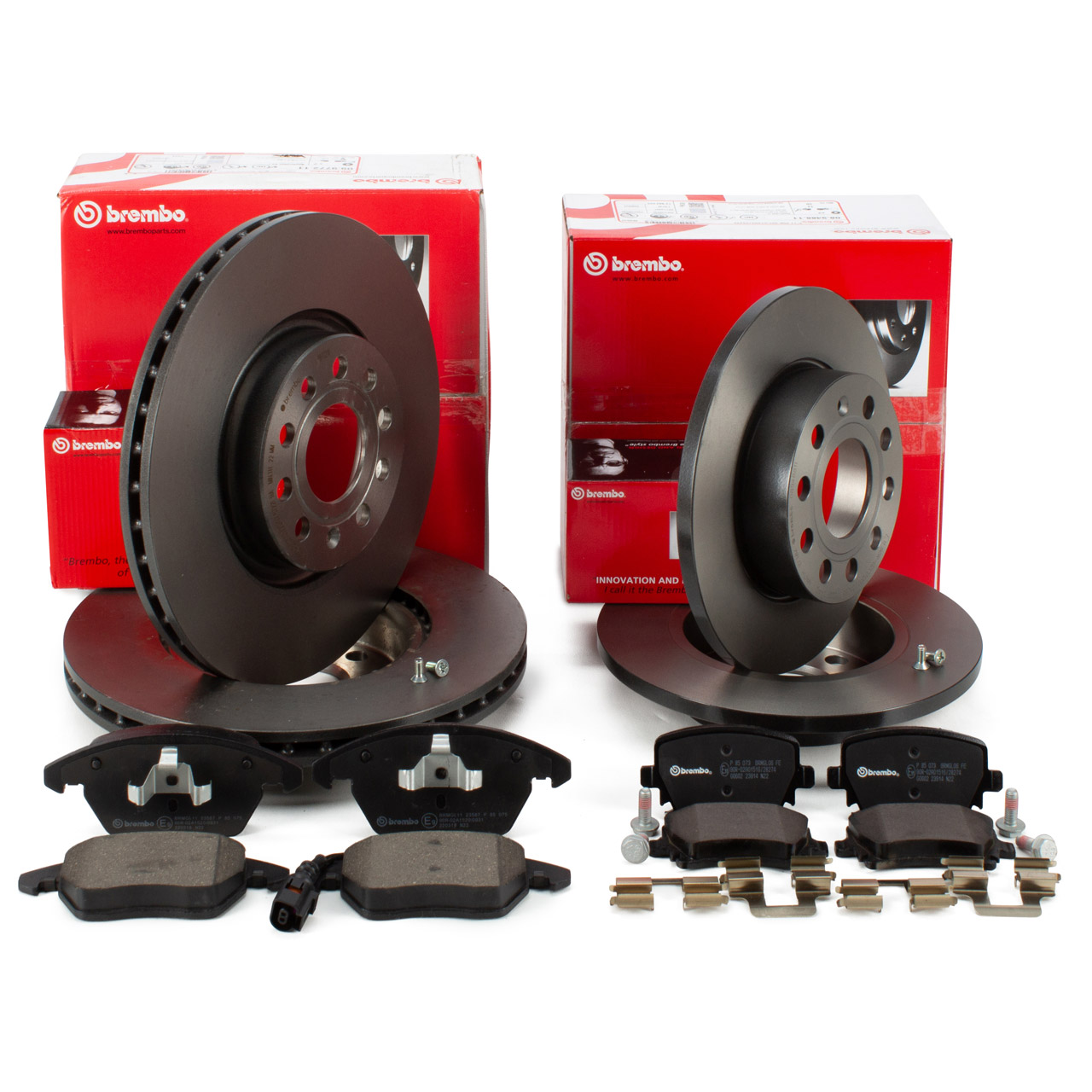 BREMBO Bremsscheiben + Beläge + Wako vorne + hinten AUDI A3 8P VW  