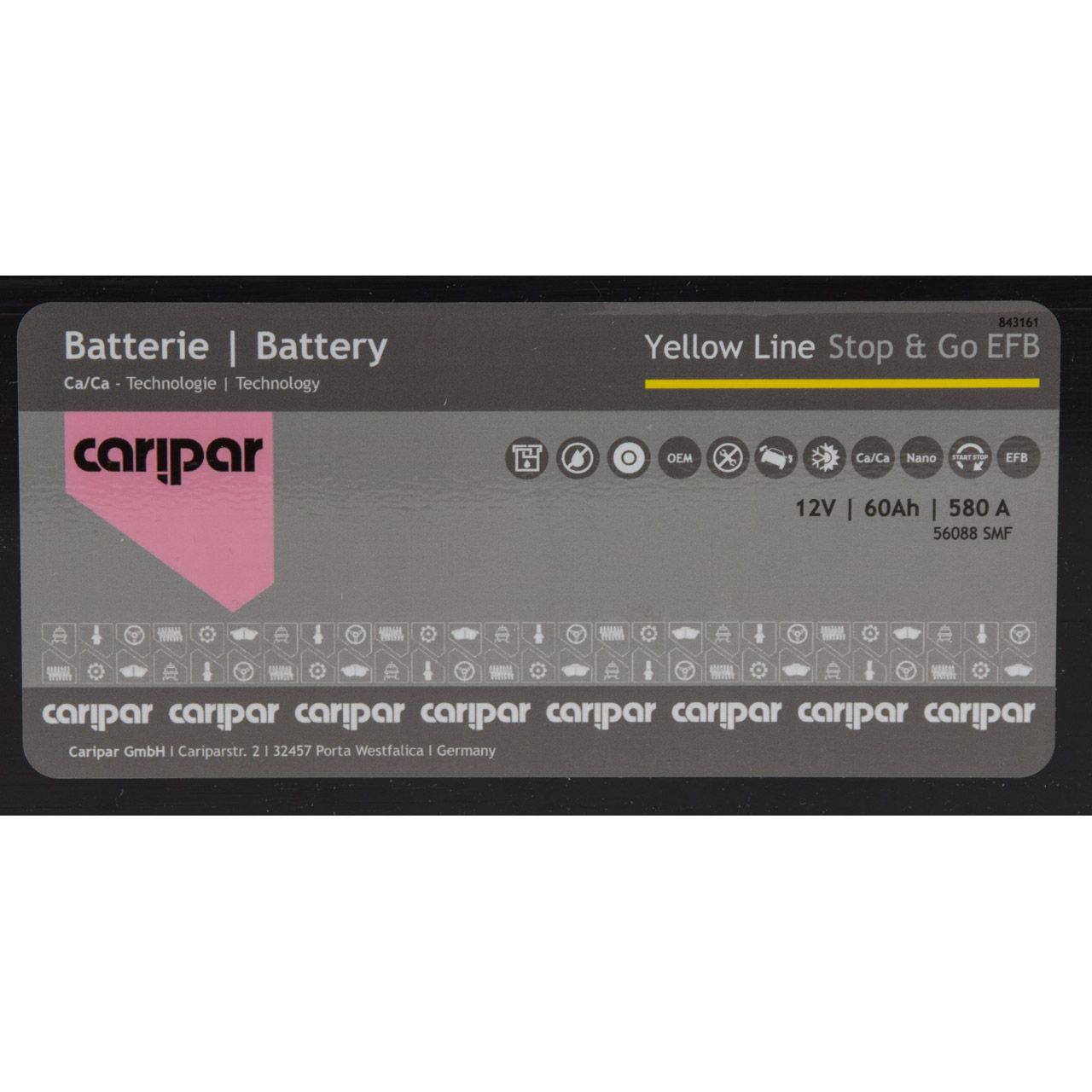 CARIPAR YELLOW LINE Start Stop EFB Autobatterie Starterbatterie 12V 60Ah 580A/EN B13
