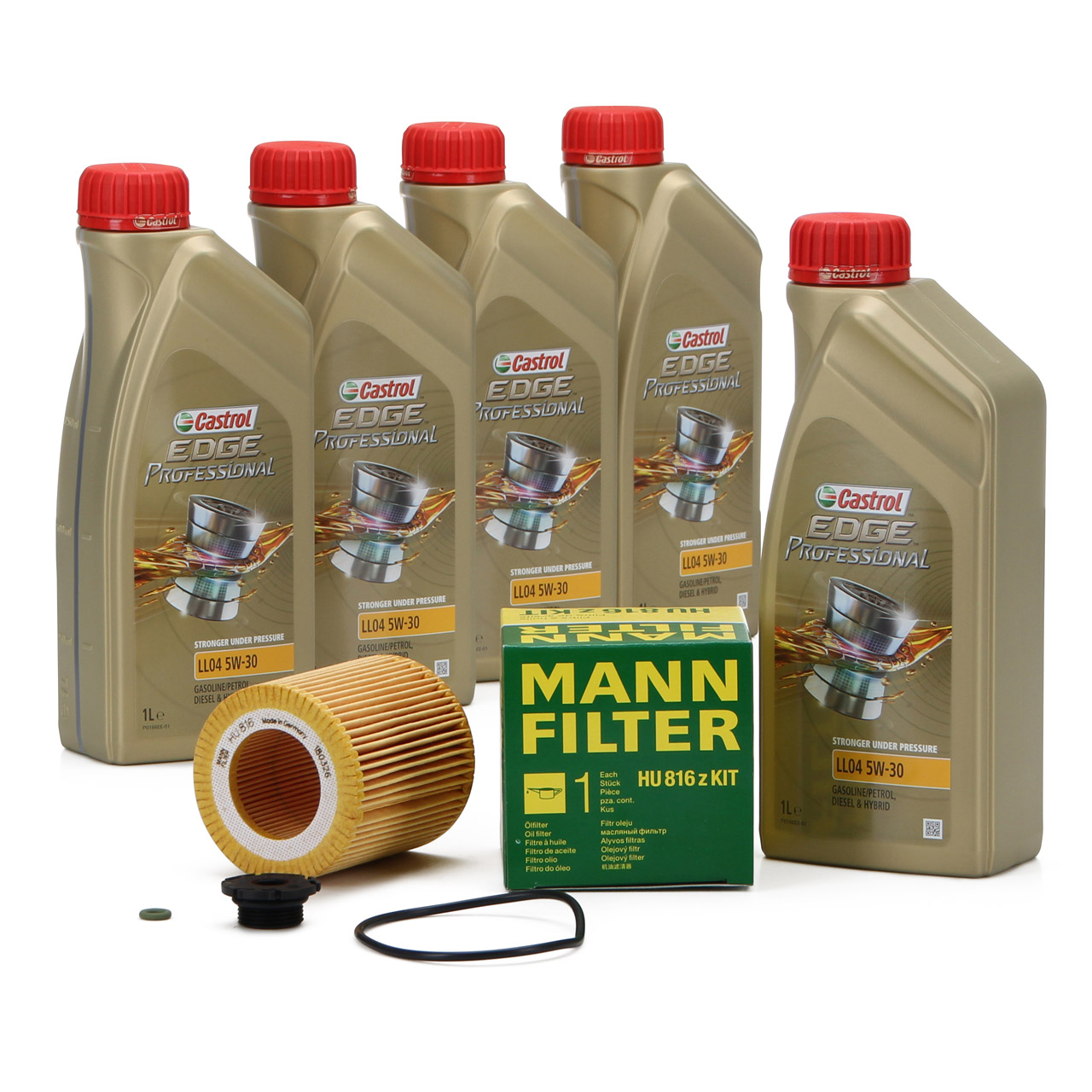 CASTROL EDGE Professional Motor&ouml;l &Ouml;l LL04 5W-30 5L + MANN &Ouml;lfilter HU816z KIT