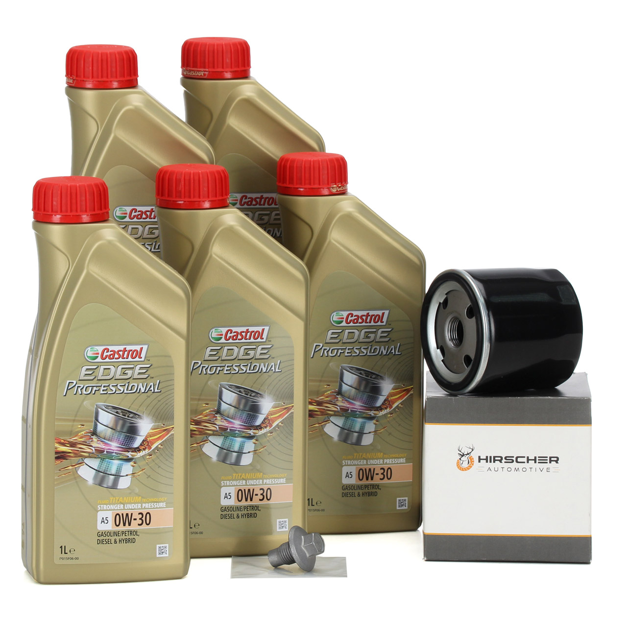 5L CASTROL EDGE A5 0W-30 + HIRSCHER Ölfilter VOLVO C30 S40 S60 S80 V40 V50 V60 V70 1.6