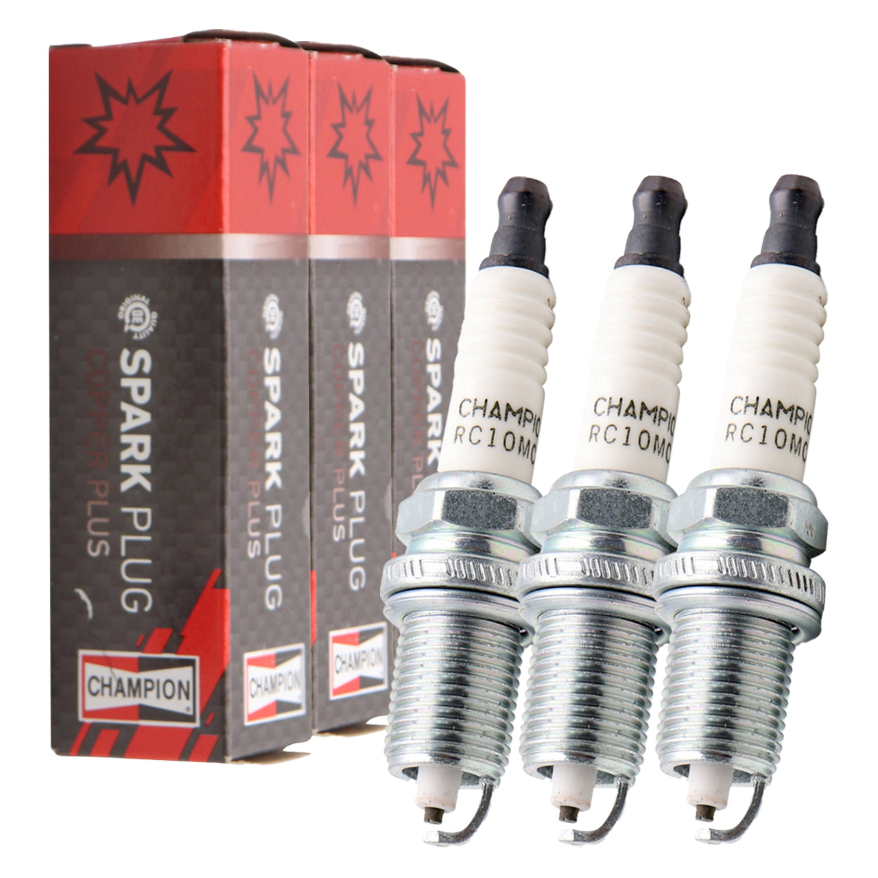 3x CHAMPION OE198/T10 RC10MCC Z&uuml;ndkerze f&uuml;r OPEL Agila A Corsa C D 1.0 58/60 PS