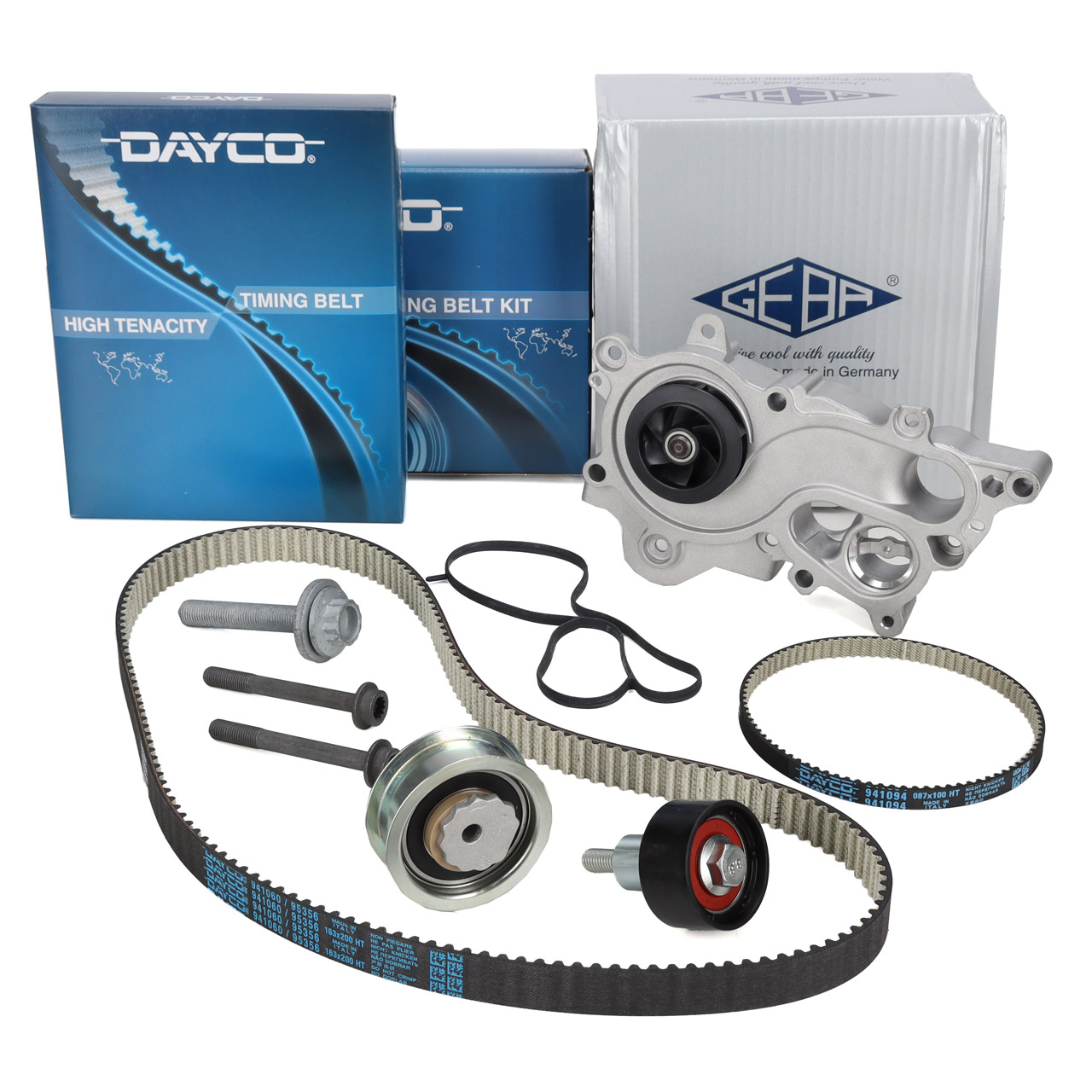 DAYCO Zahnriemensatz + GEBA Wasserpumpe f&uuml;r VW Golf 7 Passat Polo 5 Tiguan Touran 1.4 TSI