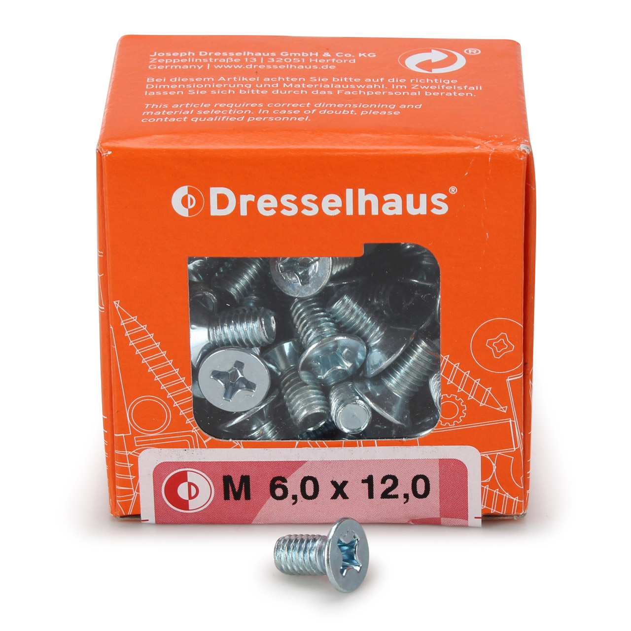 100x DRESSELHAUS Schraube Bremsscheibe M6x12mm für PORSCHE 90026904701