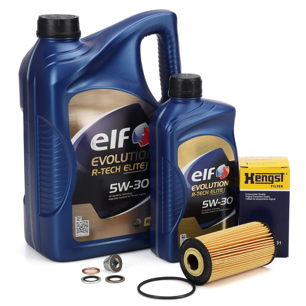 6L elf Evolution R-TECH ELITE 5W-30 Motoröl + HENGST Ölfilter RENAULT 1.6/1.7/1.8 dCi