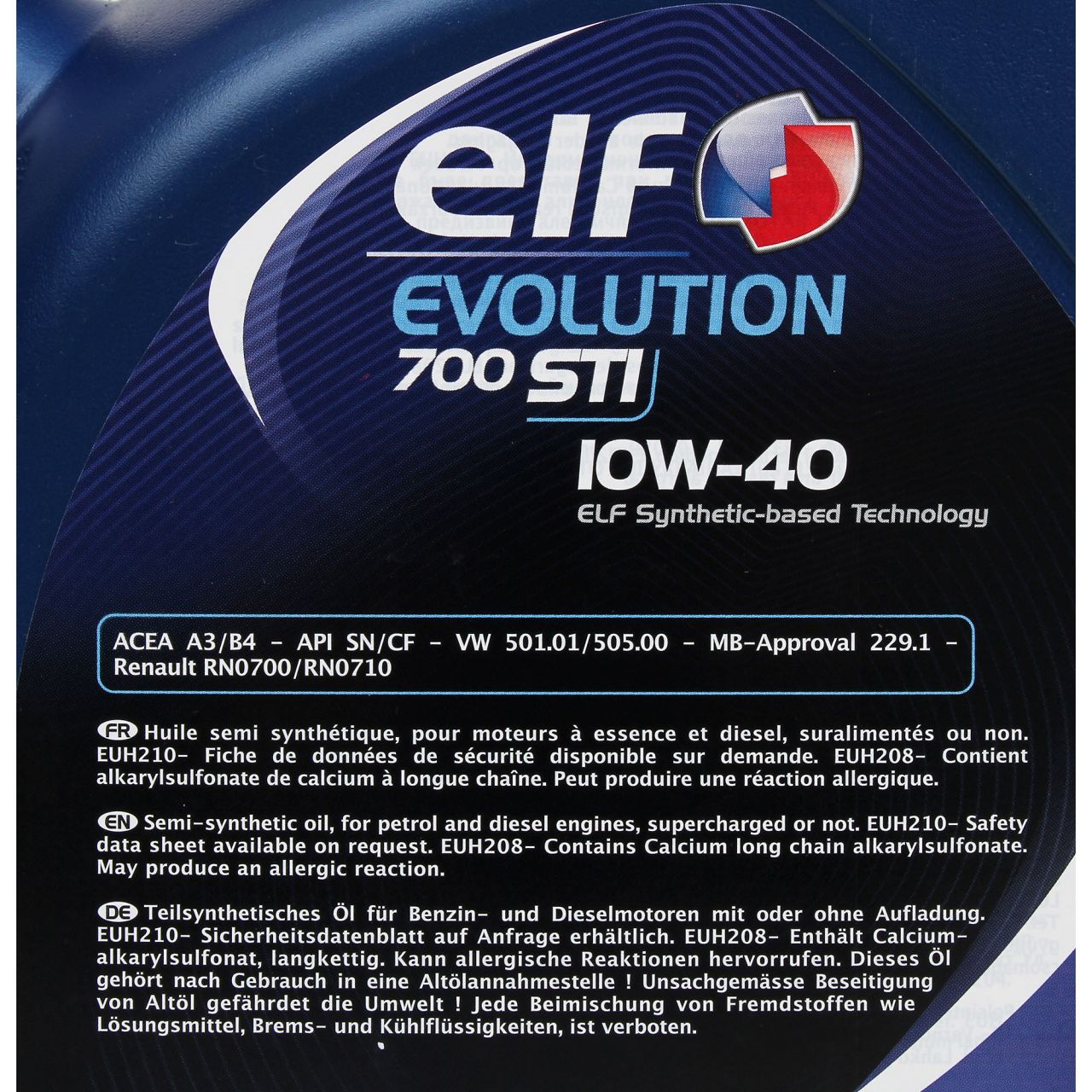 elf Evolution 700 STI 10W-40 Motoröl für VW 501.01/505.00 MB 229.1 - 5 Liter
