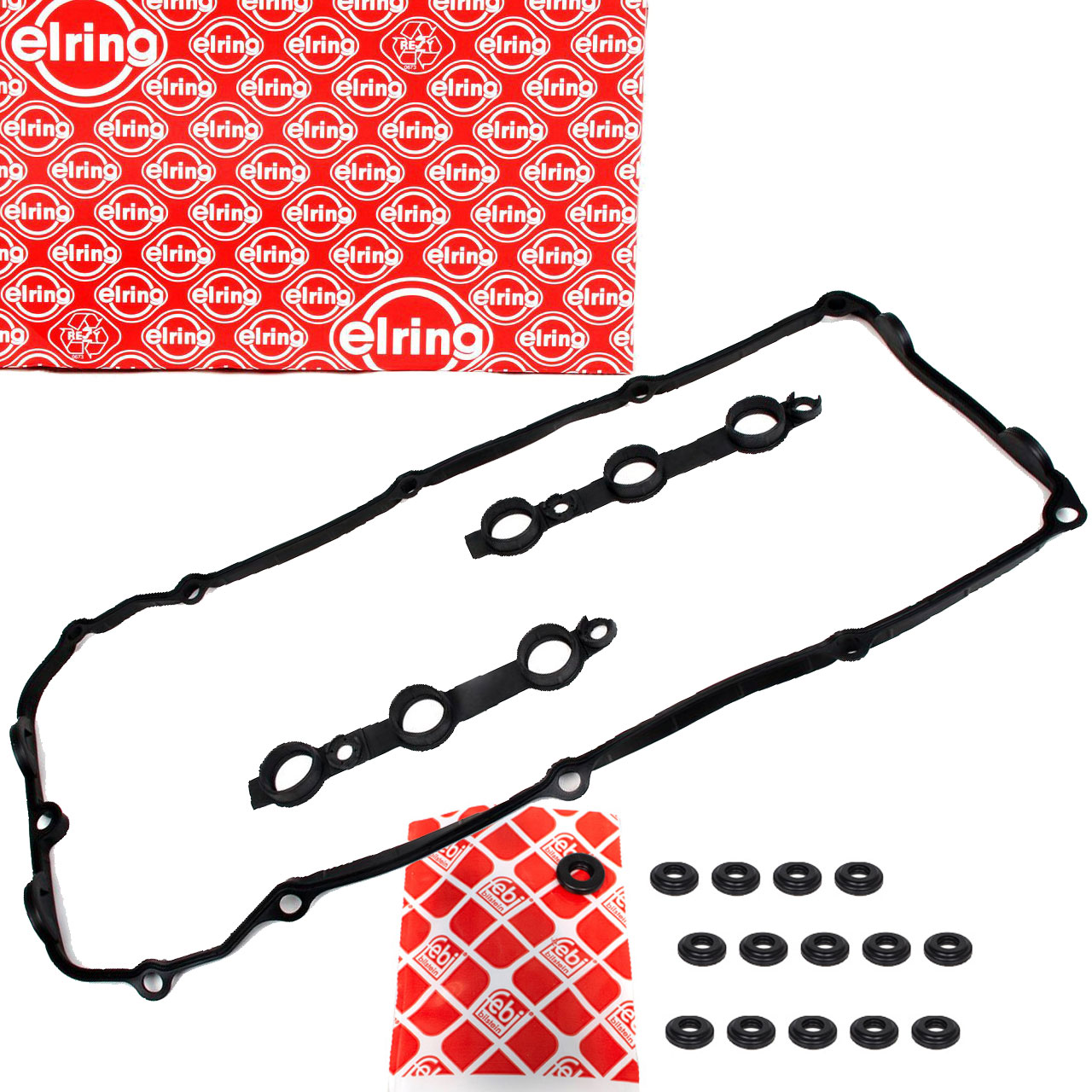 ELRING valve cover gasket + 15 febi gasket screws for BMW E46, E39, X5, M54 (October 2002)