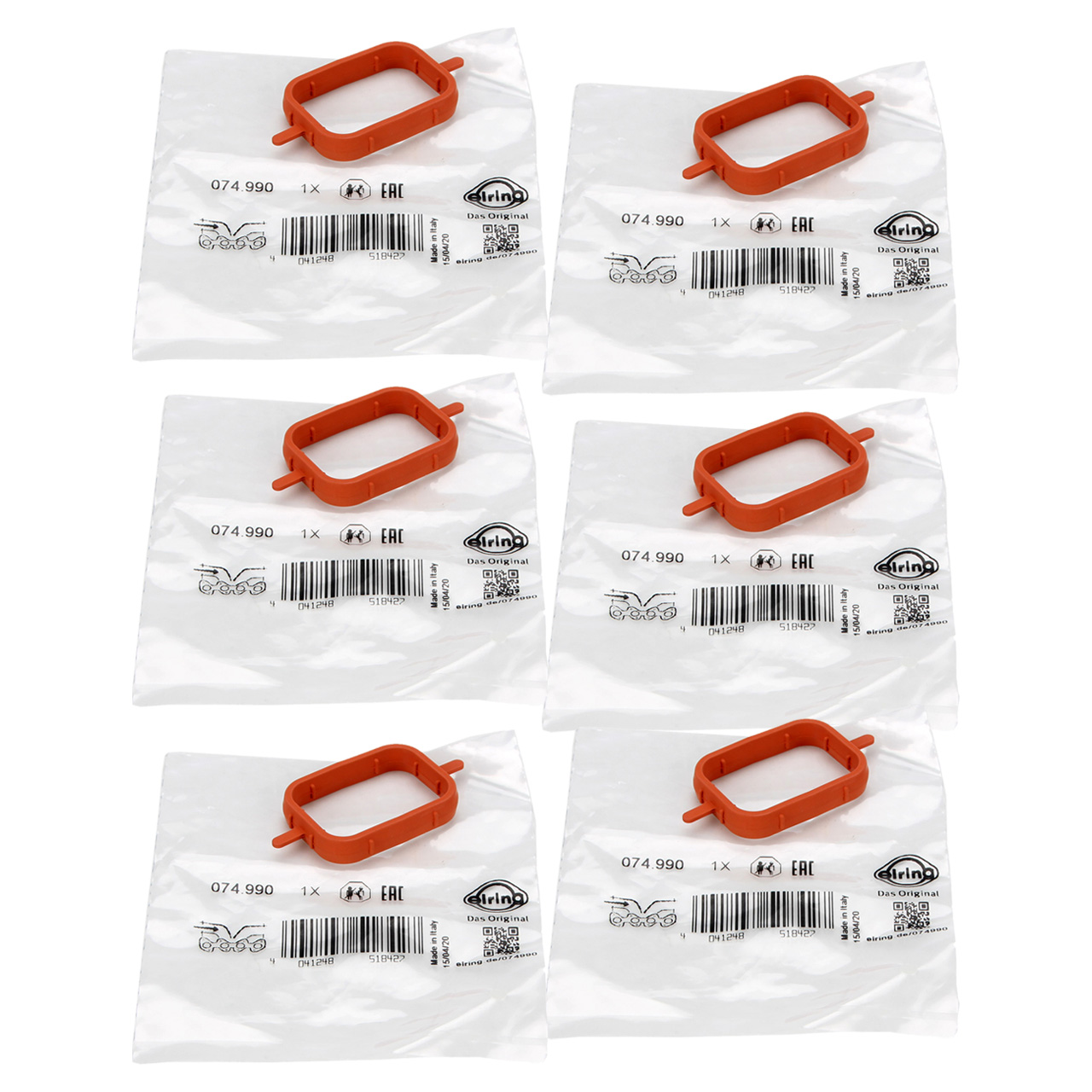 6x ELRING 074.990 Ansaugkr&uuml;mmerdichtung f&uuml;r BMW E46 E90-93 E39 E60 E61 X3 X5 X6 M57