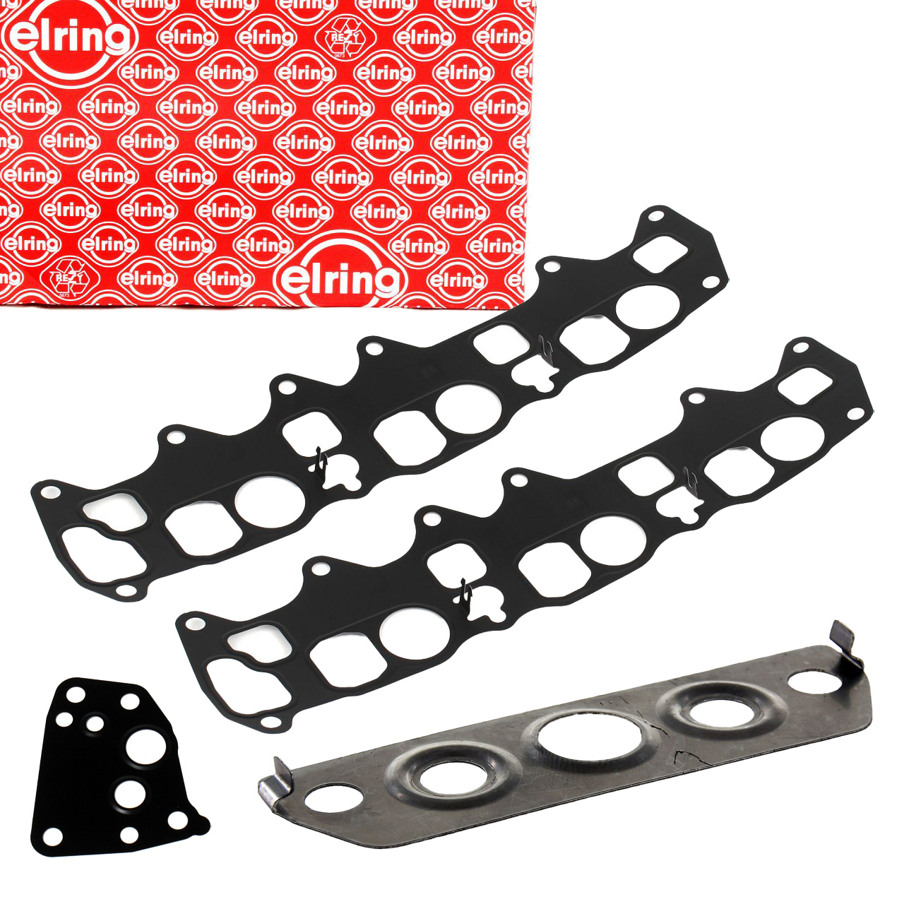 2x ELRING Krümmerdichtung Ansaugkrümmer + 2x Dichtung Lader für MERCEDES OM642 CDI