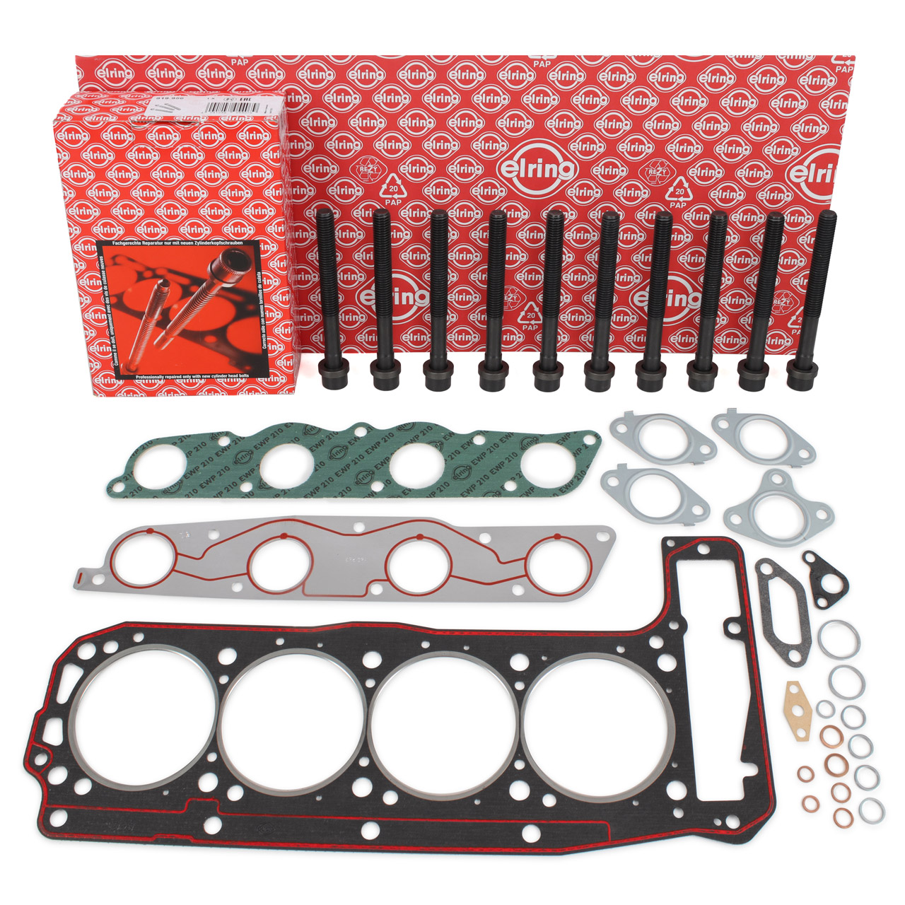 ELRING Zylinderkopfdichtung Satz + Schrauben für MERCEDES 190 W201 W124 S124 C124 M102