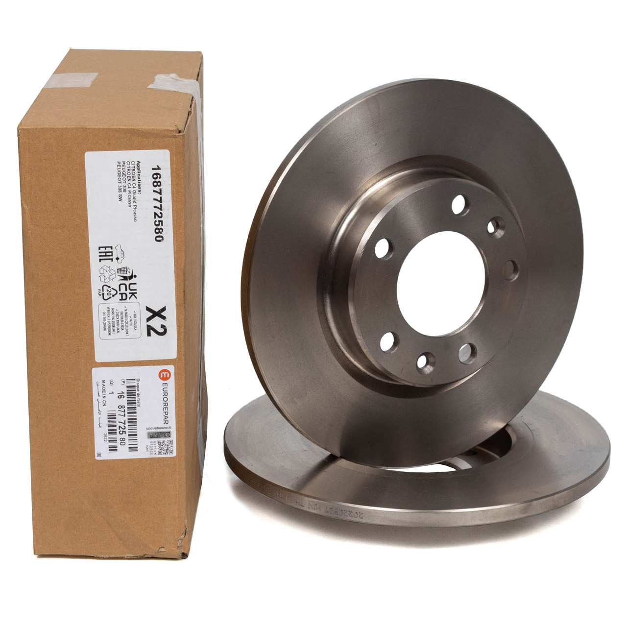 EUROREPAR Bremsscheiben Satz f&uuml;r CITROEN DS OPEL Astra L PEUGEOT TOYOTA hinten 1687772580