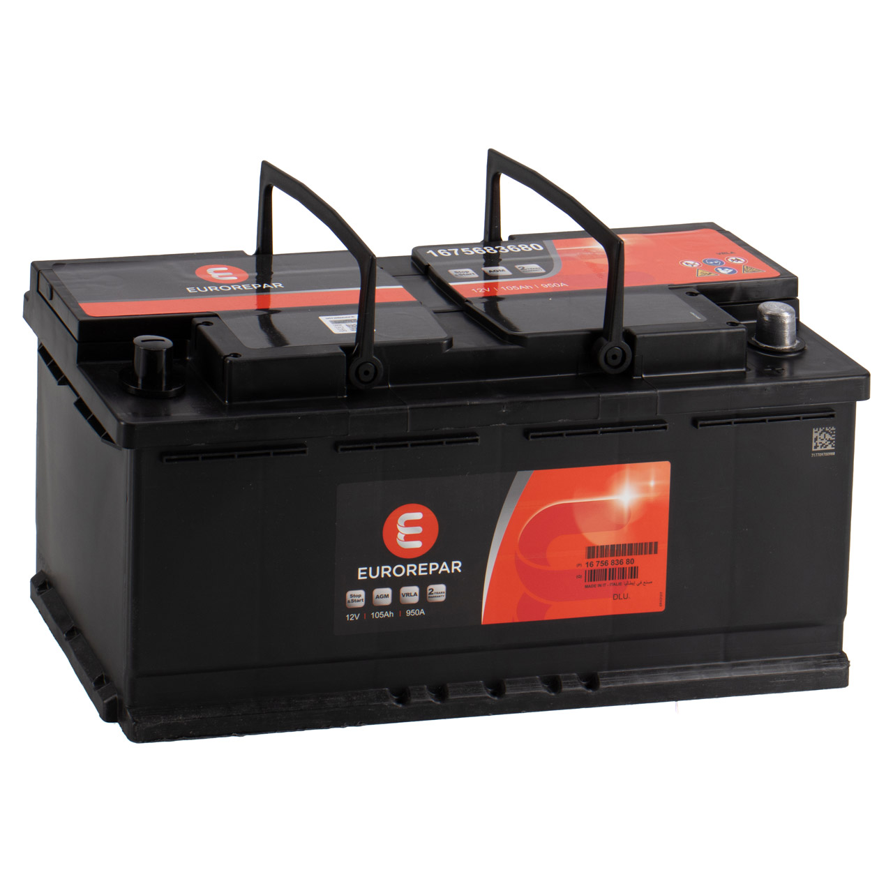 EUROREPAR AGM Batterie Autobatterie Starterbatterie 12V 105Ah 950A/EN 1675683680