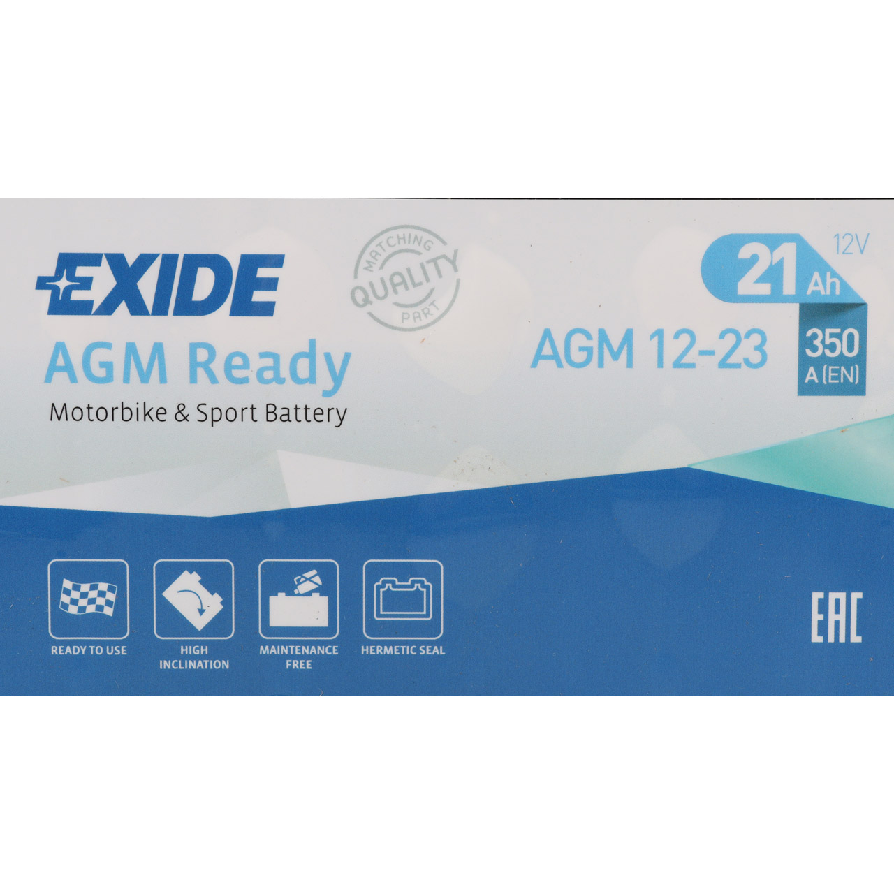 EXIDE 4922 AGM12-23 AGM Ready Autobatterie Batterie Starterbatterie 12V 12V 21Ah EN350A