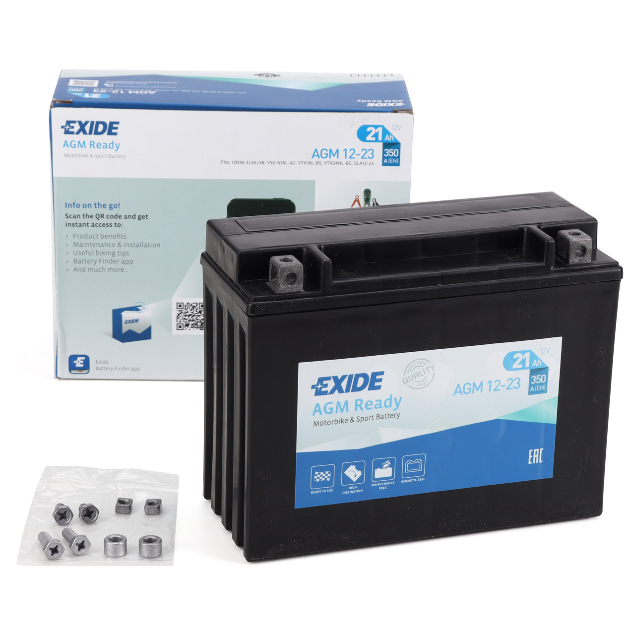 EXIDE 4922 AGM12-23 AGM Ready Autobatterie Batterie Starterbatterie 12V 12V  21Ah EN350A 