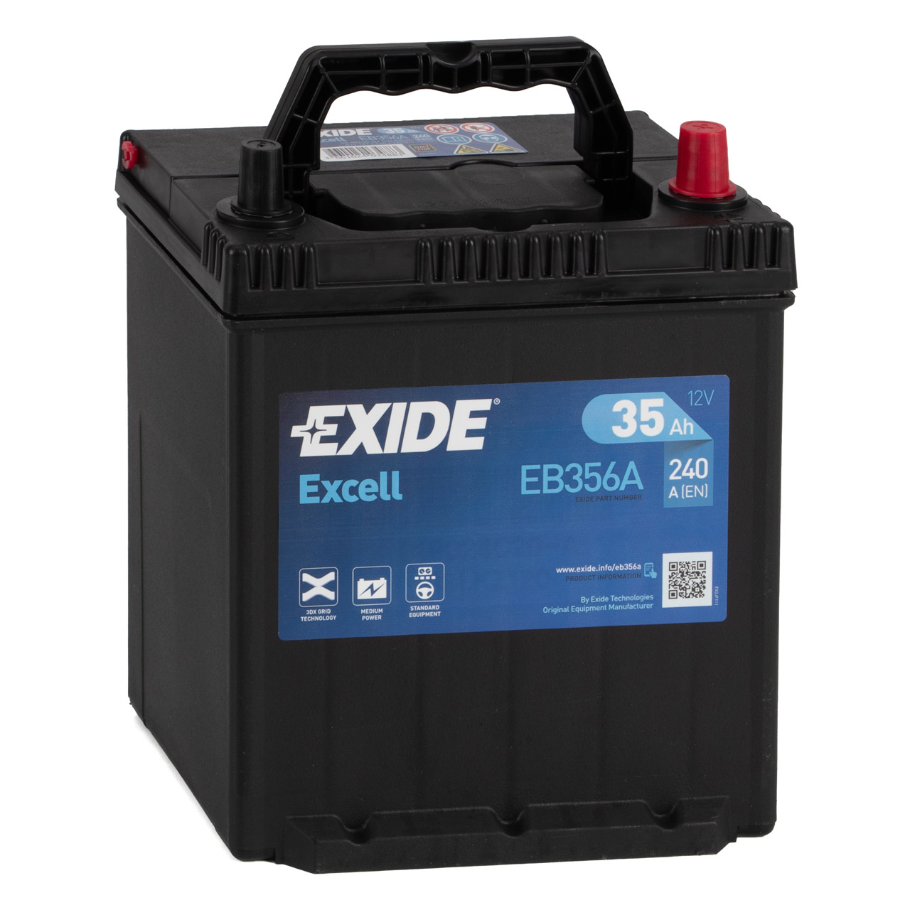 EXIDE EB356A EXCELL Autobatterie Batterie Starterbatterie 12V 35Ah EN240A