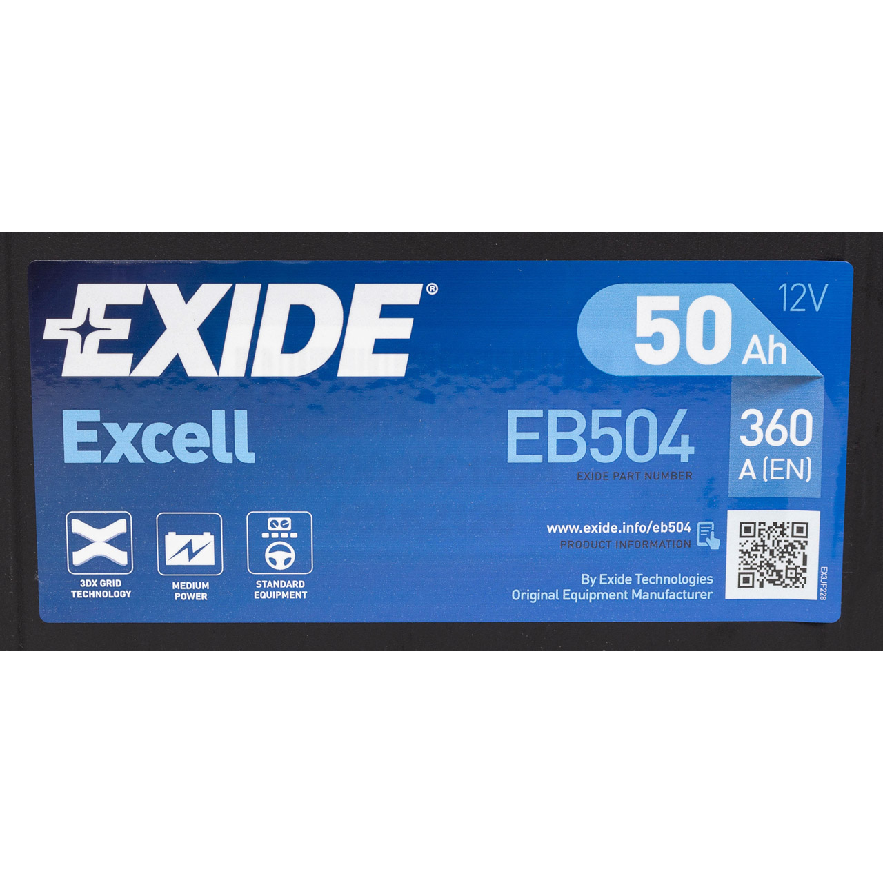EXIDE EB504 EXCELL Autobatterie Batterie Starterbatterie 12V 50Ah