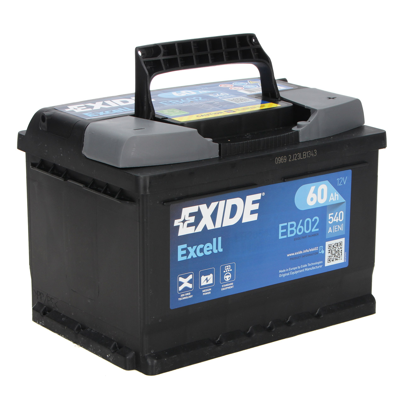 EXIDE EB602 EXCELL Autobatterie Batterie Starterbatterie 12V 60Ah