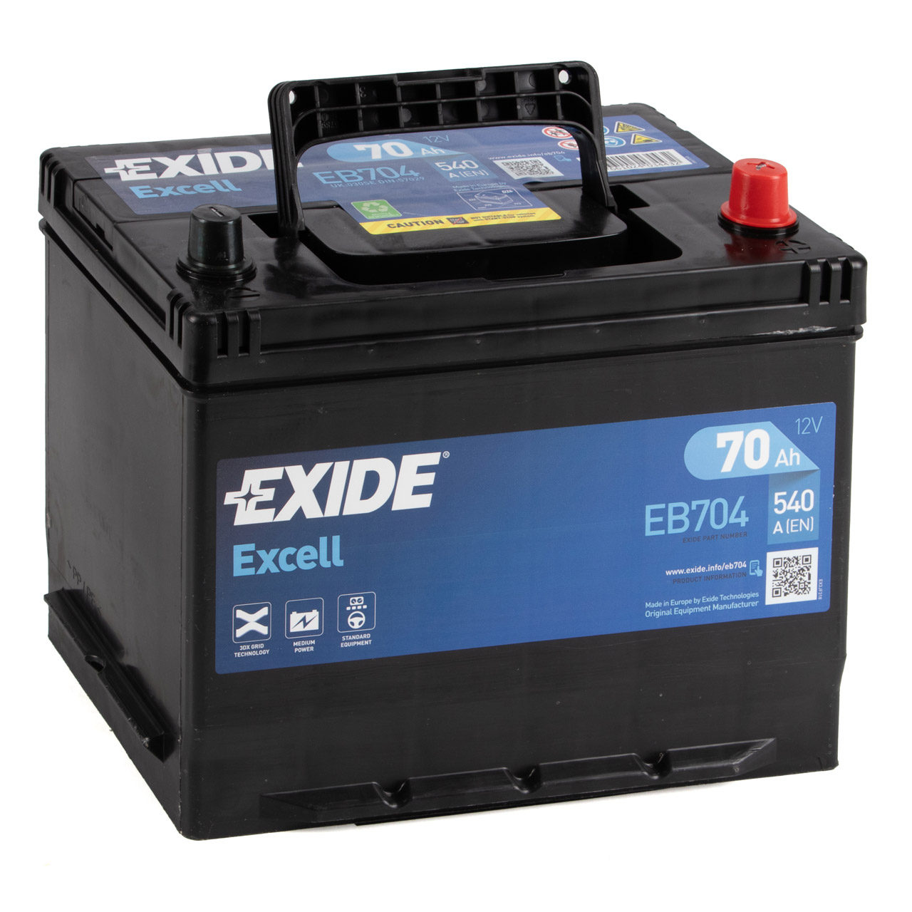 EXIDE EB704 EXCELL Autobatterie Batterie Starterbatterie 12V 70Ah EN540A