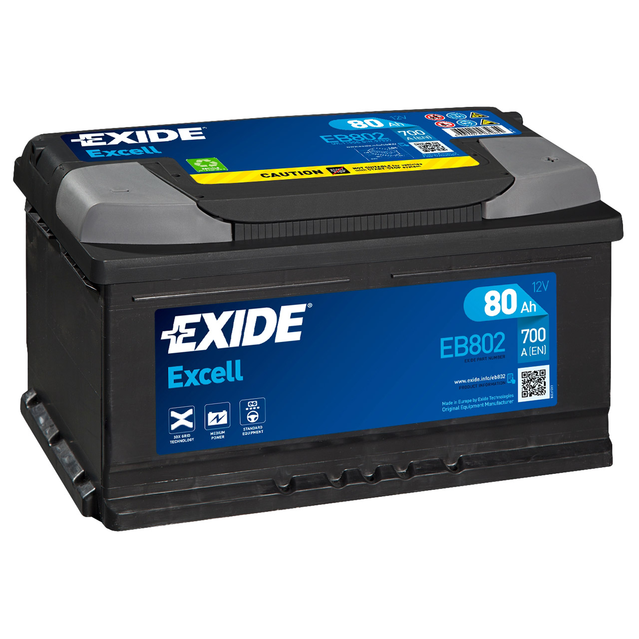 EXIDE Starterbatterien / Autobatterien - EB802 