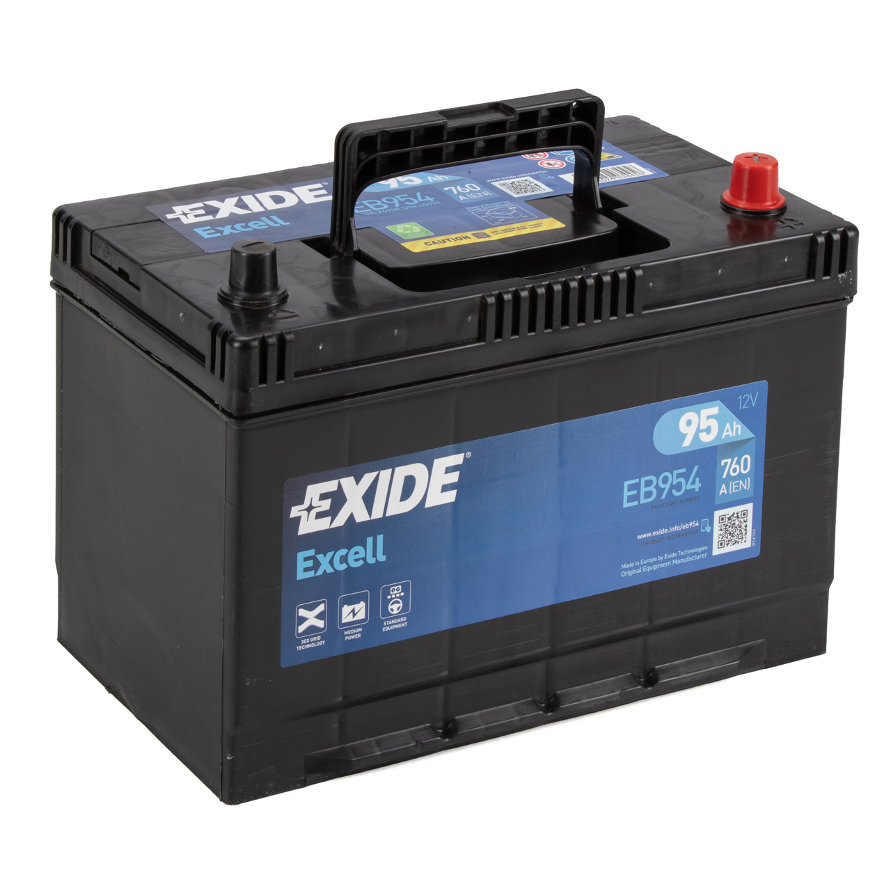 EXIDE EB954 EXCELL Autobatterie Batterie Starterbatterie 12V 95Ah EN760A