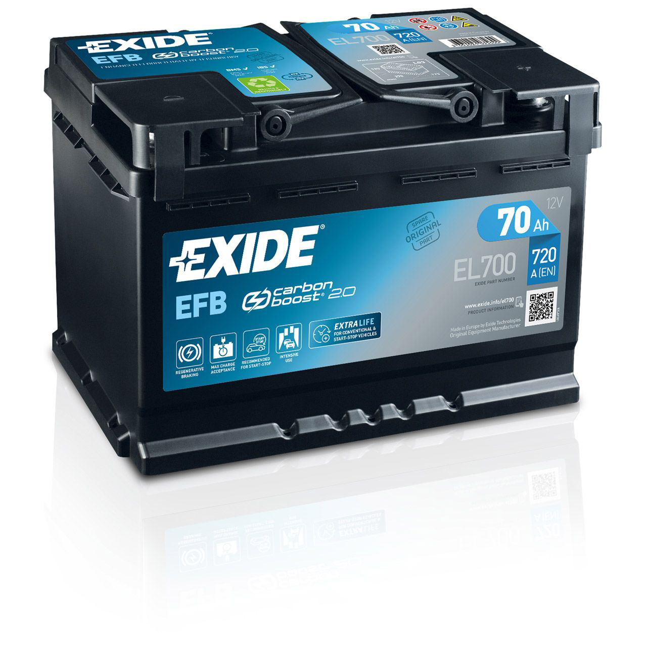 EXIDE EL700 EFB START-STOP Autobatterie Batterie Starterbatterie 12V 70Ah EN720A