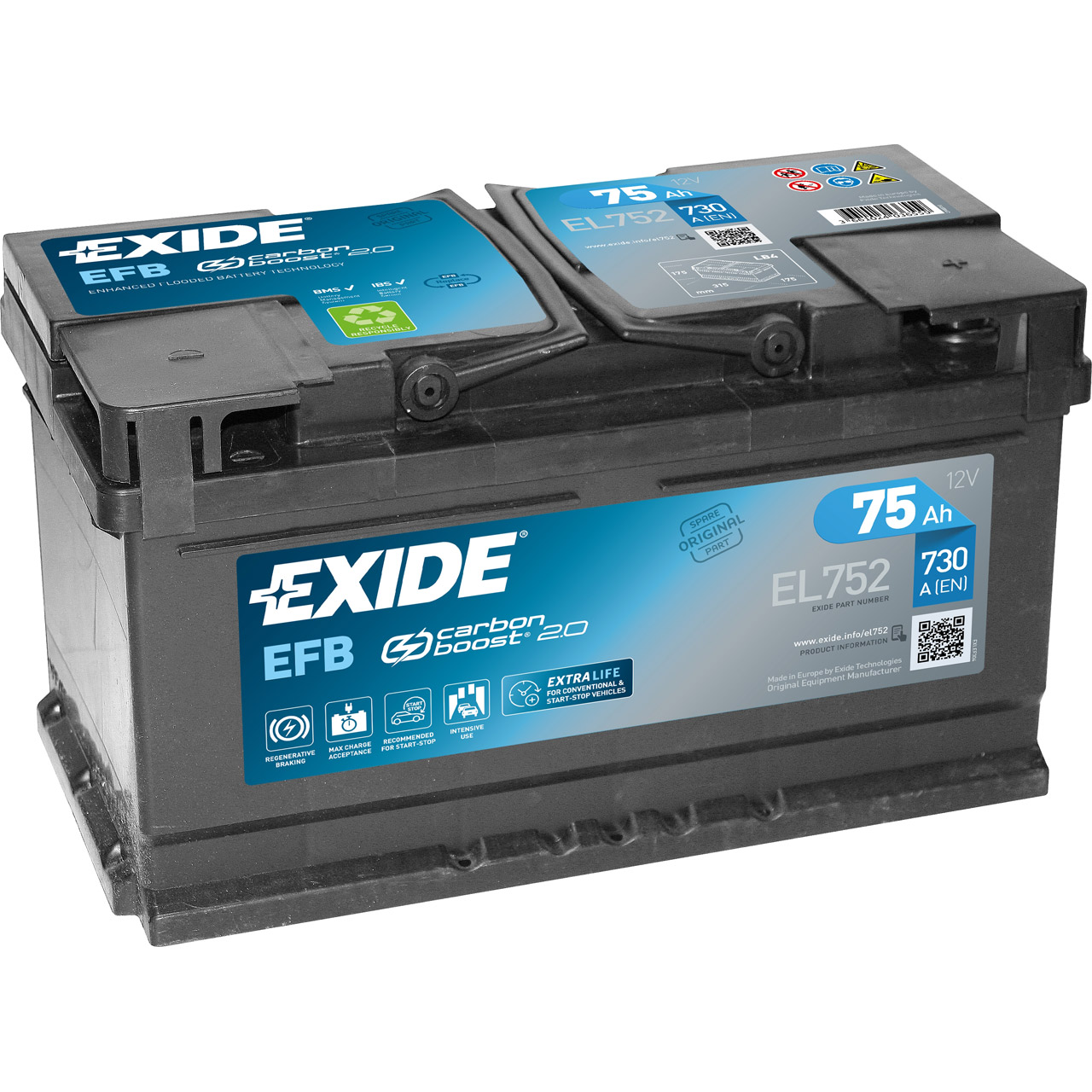 EXIDE EL752 EFB START-STOP Autobatterie Batterie Starterbatterie